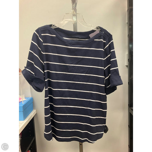 Top Short Sleeve By Talbots In Blue & White, Size: 2x
