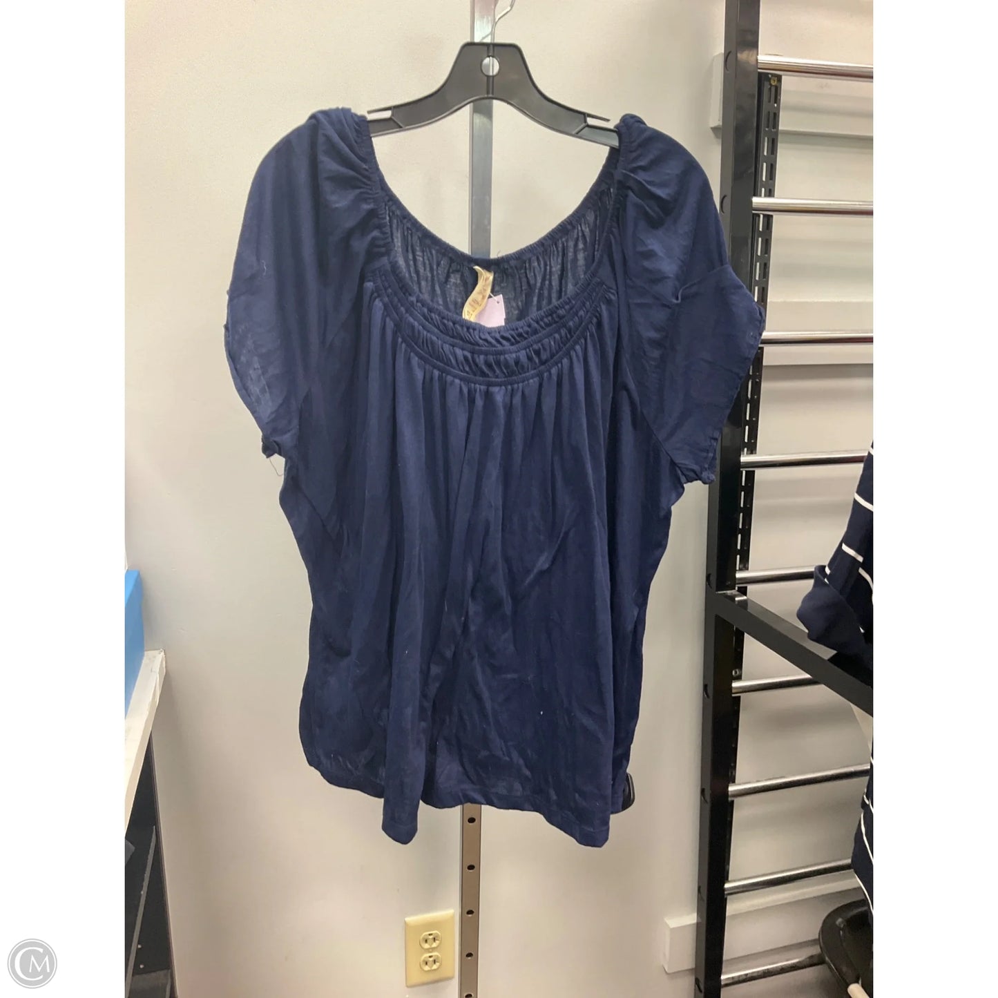 Top Short Sleeve By Faded Glory In Navy, Size: 3x