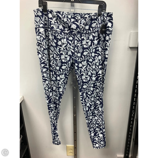 Athletic Leggings Capris By Vera Bradley In Floral Print, Size: Xl