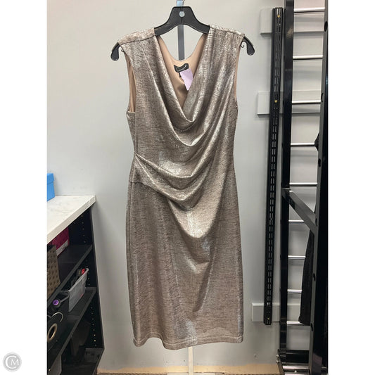 Dress Casual Midi By Connected Apparel In Silver, Size: 12