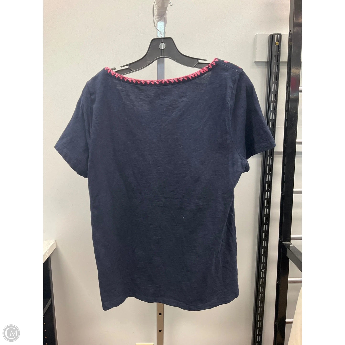 Top Short Sleeve By Talbots In Blue & Pink, Size: L
