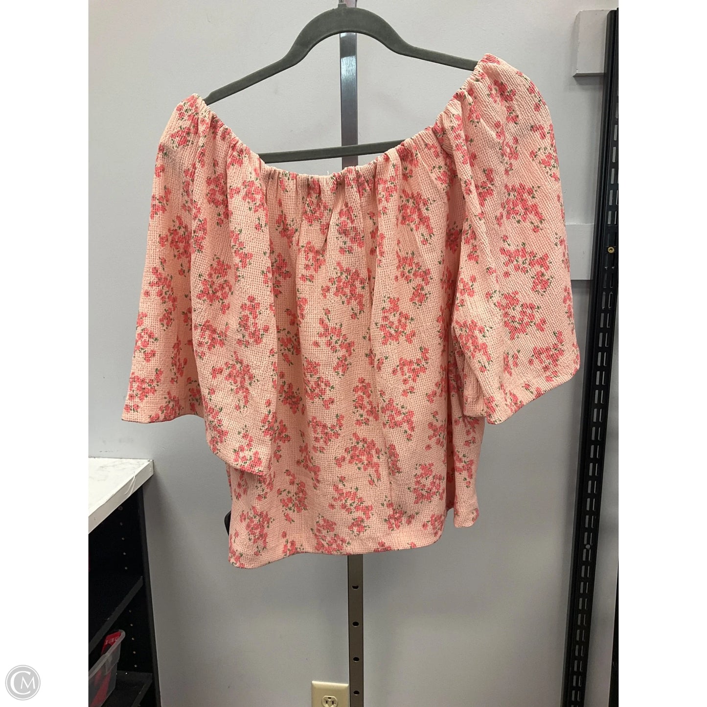 Top Short Sleeve By Loft In Peach, Size: L