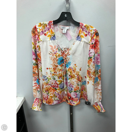 Top Long Sleeve By Cupcakes And Cashmere In Floral Print, Size: Xs