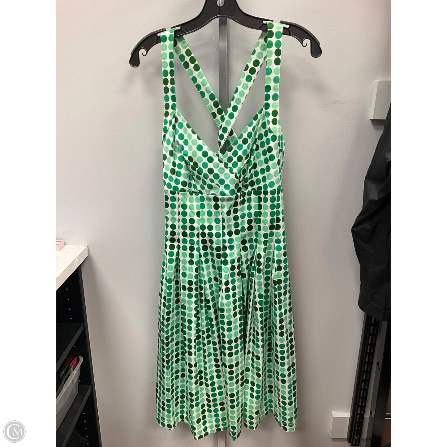 Dress Casual Midi By Calvin Klein In Polkadot Pattern, Size: 12