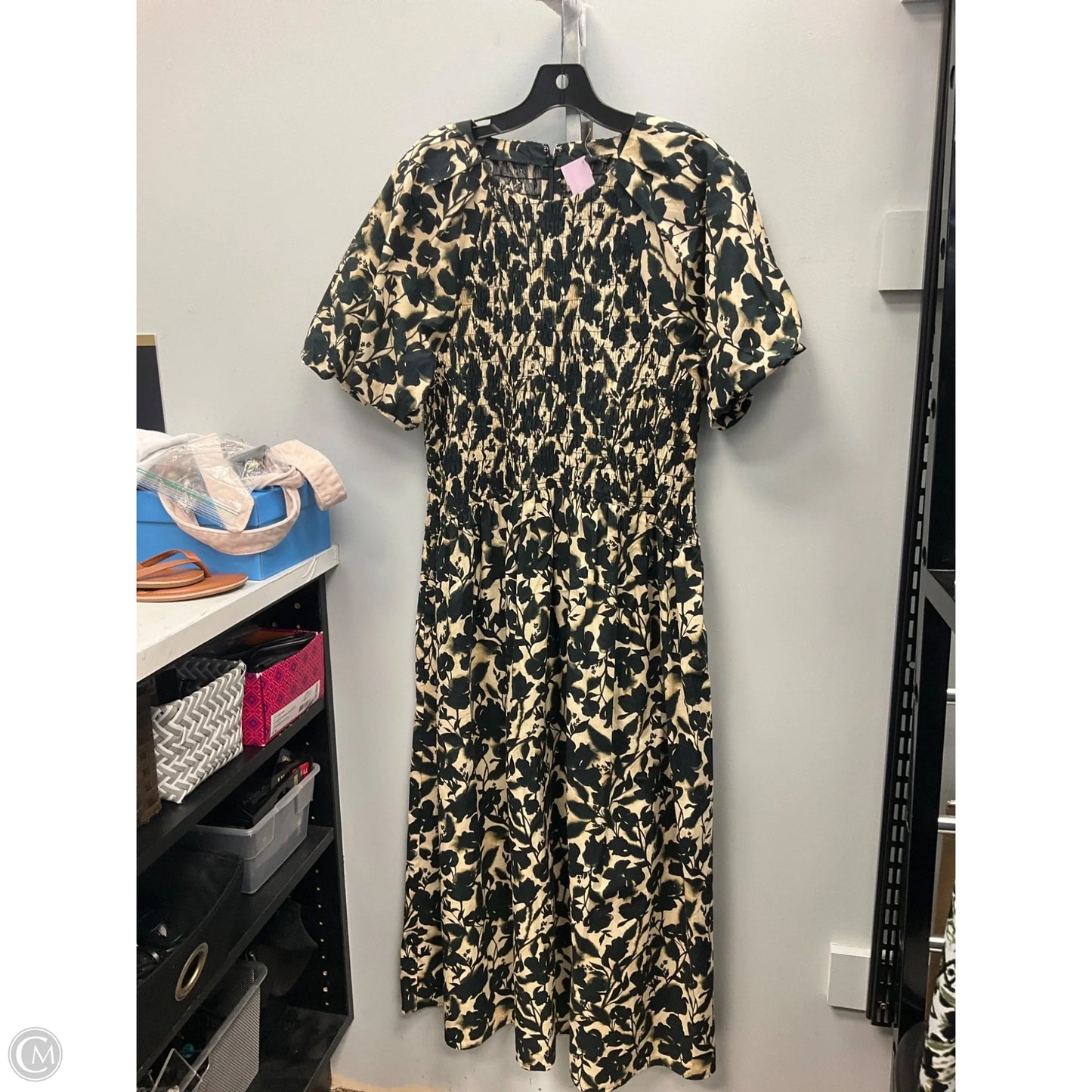 Dress Casual Midi By J. Crew In Black & Cream, Size: L