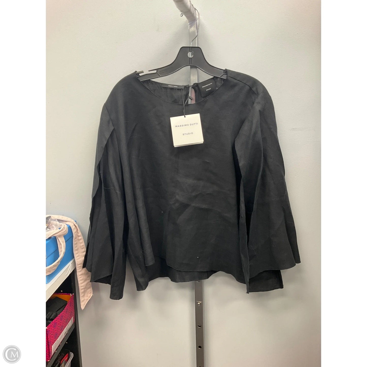 Top Long Sleeve By Massimo Dutti In Black, Size: L