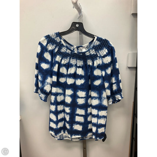 Medium Top Short Sleeve By Sonoma In Blue & Cream