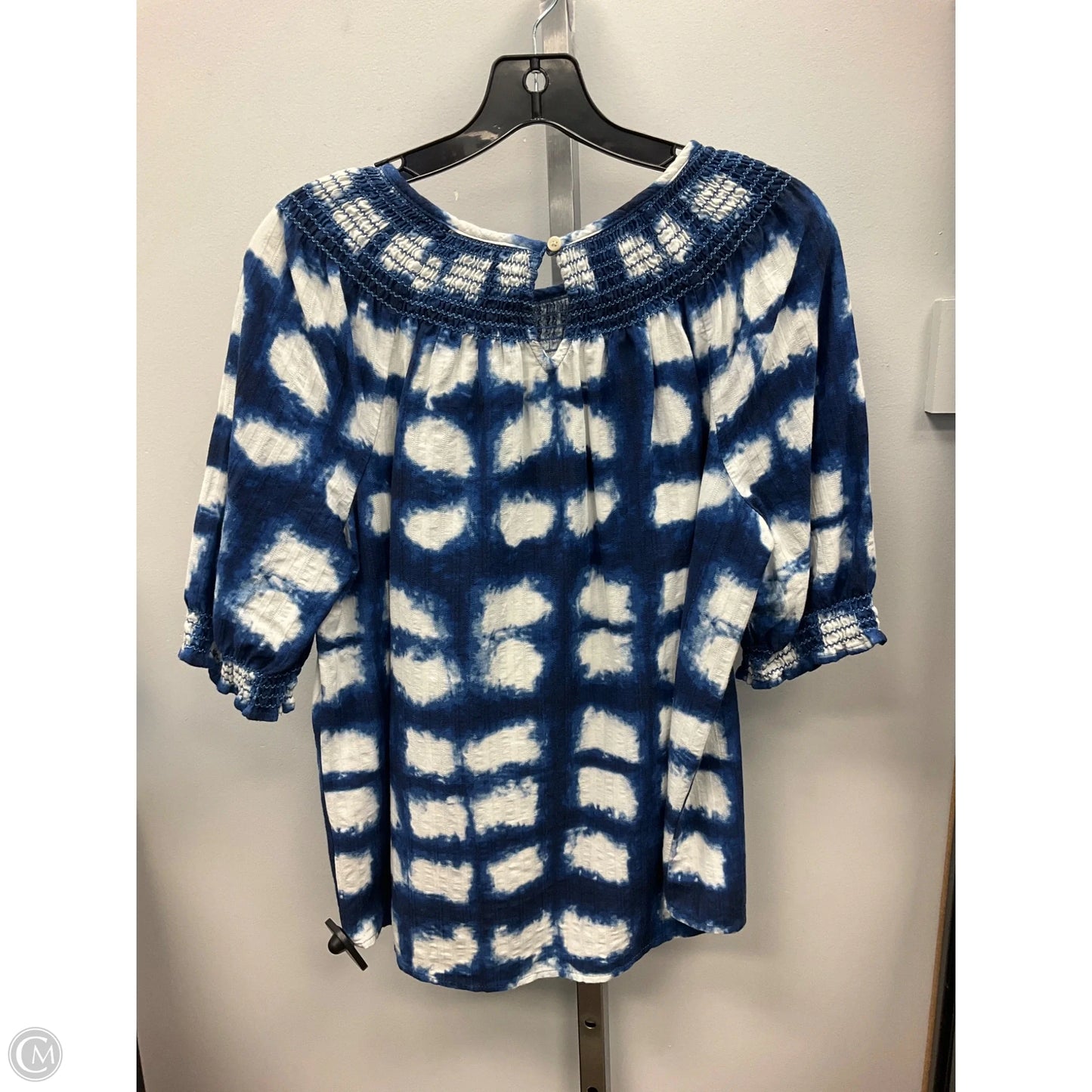 Medium Top Short Sleeve By Sonoma In Blue & Cream