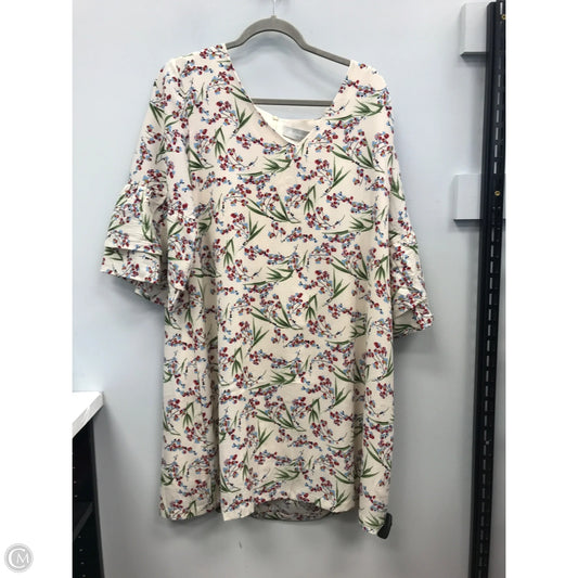 Dress Casual Short By Cme In Cream & Red, Size: Xl