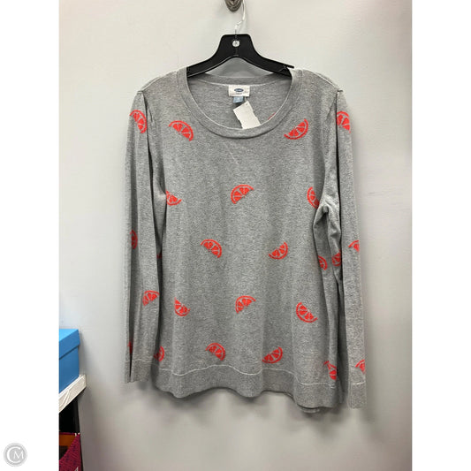 Top Long Sleeve By Old Navy In Grey & Orange, Size: Xl