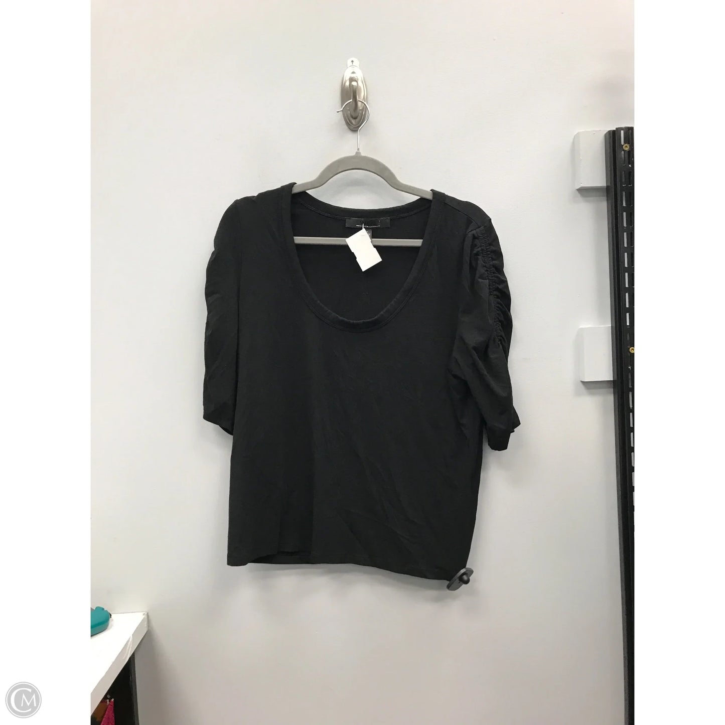 Top 3/4 Sleeve Basic By White House Black Market In Black, Size: L