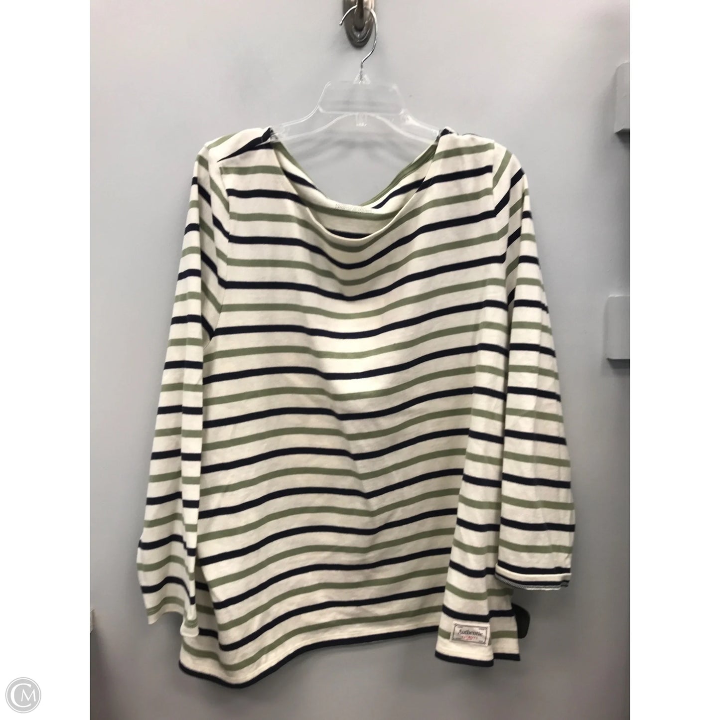 Top Long Sleeve Basic By Talbots In Striped Pattern, Size: 3x