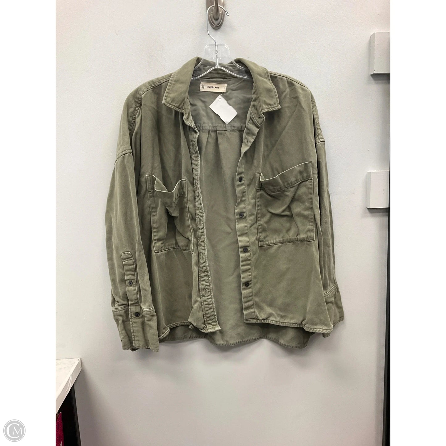 Top Long Sleeve By Everlane In Green, Size: M