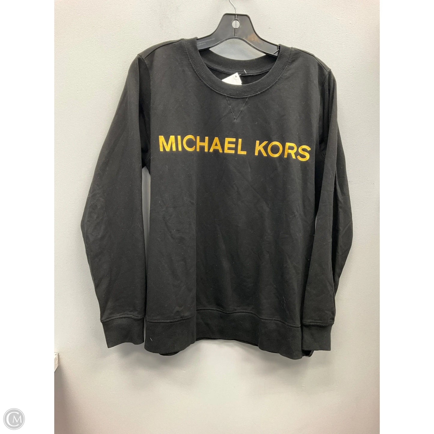 Top Long Sleeve By Michael By Michael Kors In Black & Gold, Size: M
