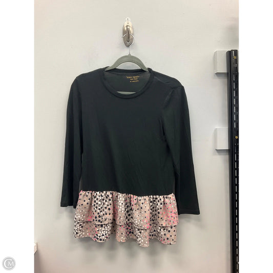 Top Long Sleeve Designer By Kate Spade In Black, Size: Xs