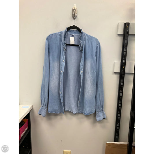 Top Long Sleeve By Clothes Mentor In Blue Denim, Size: Xl