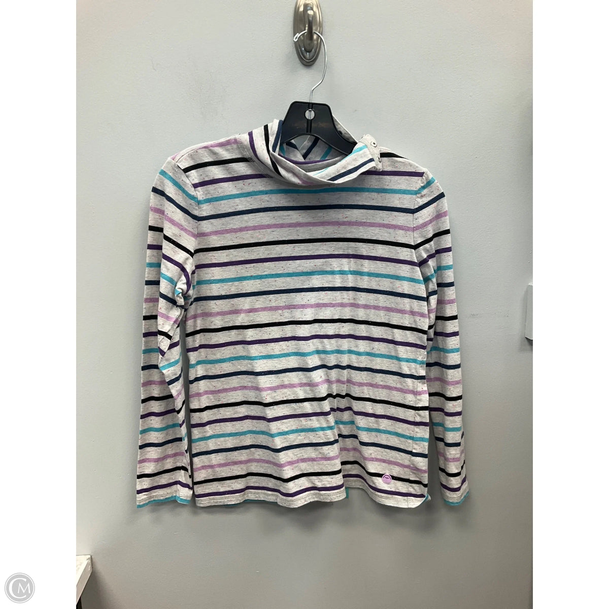 Top Long Sleeve Basic By Talbots In Striped Pattern, Size: Mp
