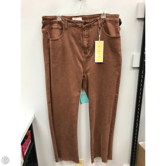 Jeans Wide Leg By Risen In Brown, Size: 3x