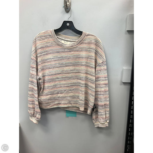 Top Long Sleeve Basic By Madewell In Striped Pattern, Size: L