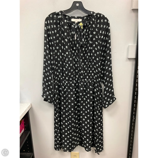 Dress Casual Midi By Loft In Black & Grey, Size: 12