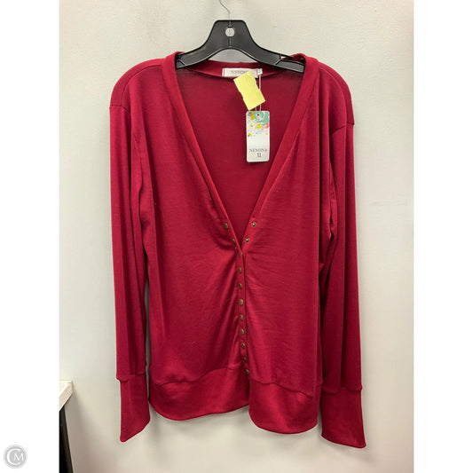 Cardigan By Cme In Maroon, Size: Xl