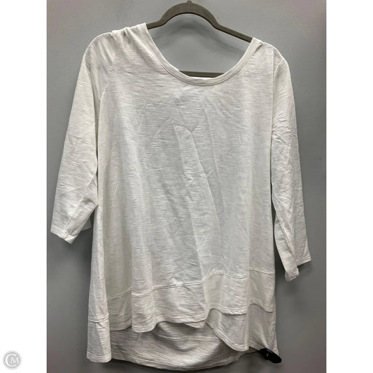 Top 3/4 Sleeve By Chicos In White, Size: Xl