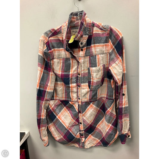 Top Long Sleeve By Holding Horses In Plaid Pattern, Size: M