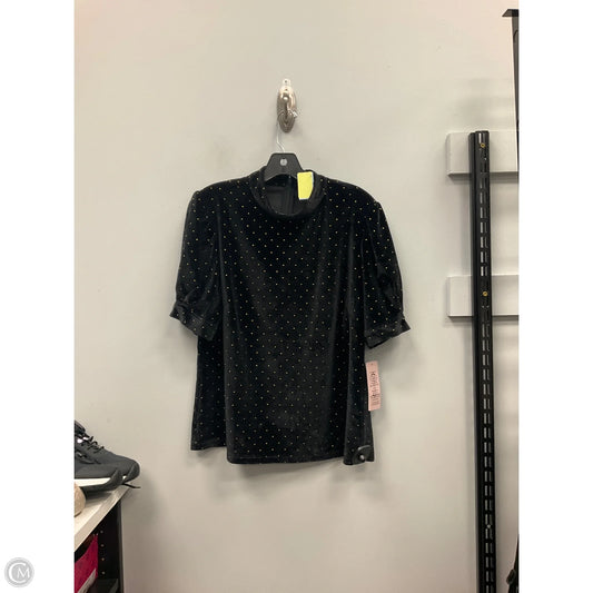 Top Short Sleeve By Nanette By Nanette Lepore In Black & Gold, Size: L