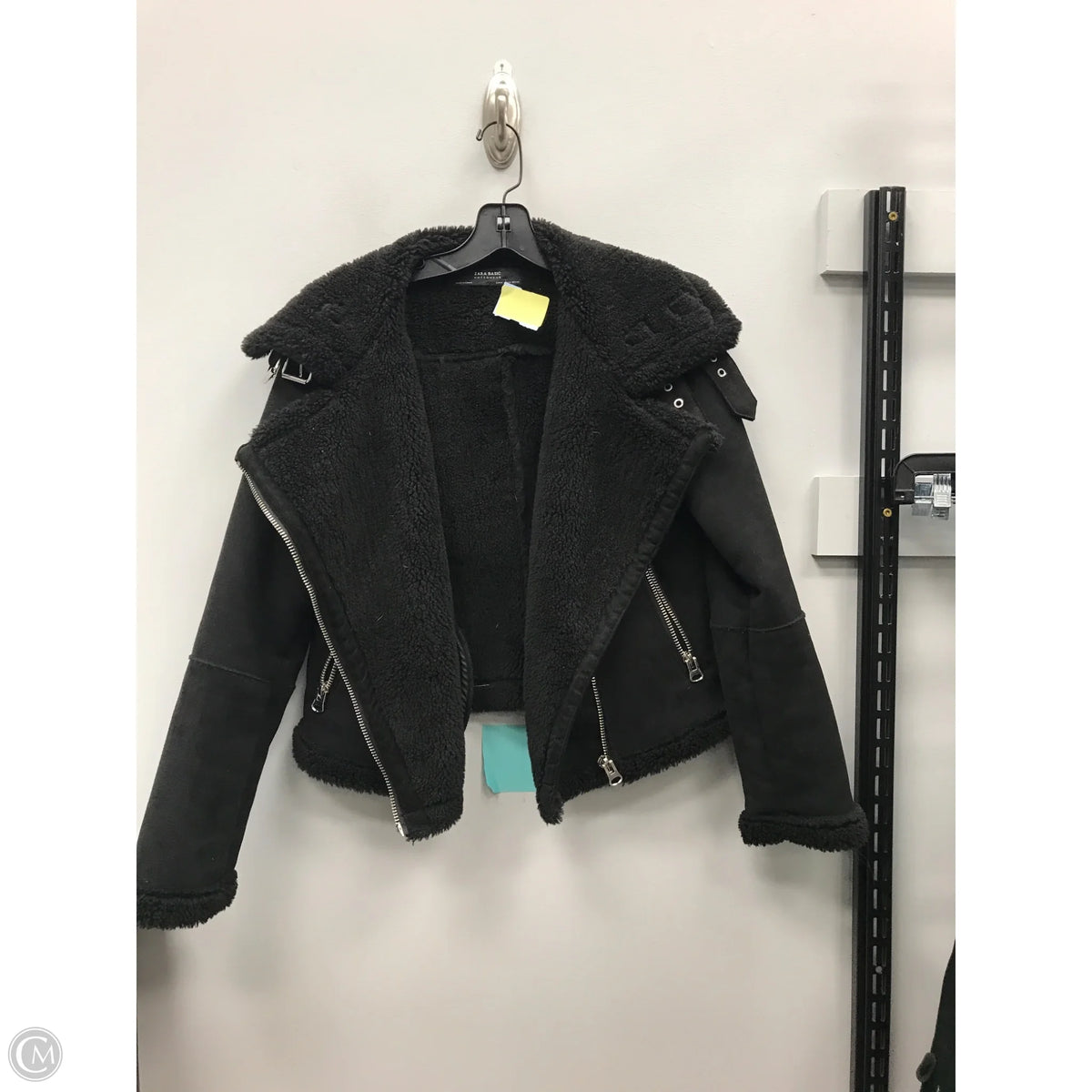 Jacket Moto By Zara Basic In Black, Size: M