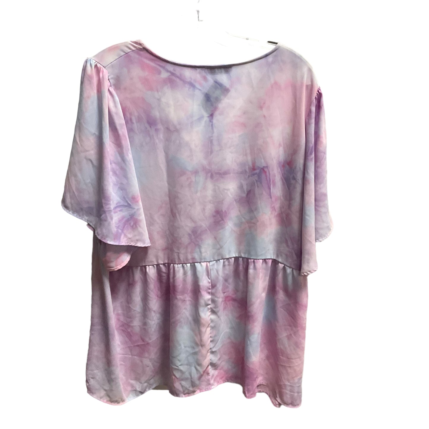 Pink & Purple Top Short Sleeve Andree By Unit, Size 2x