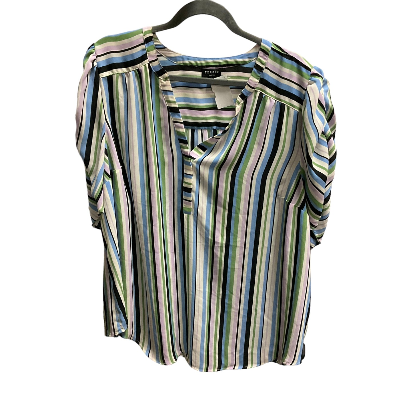 Striped Pattern Top Short Sleeve Torrid, Size 3x