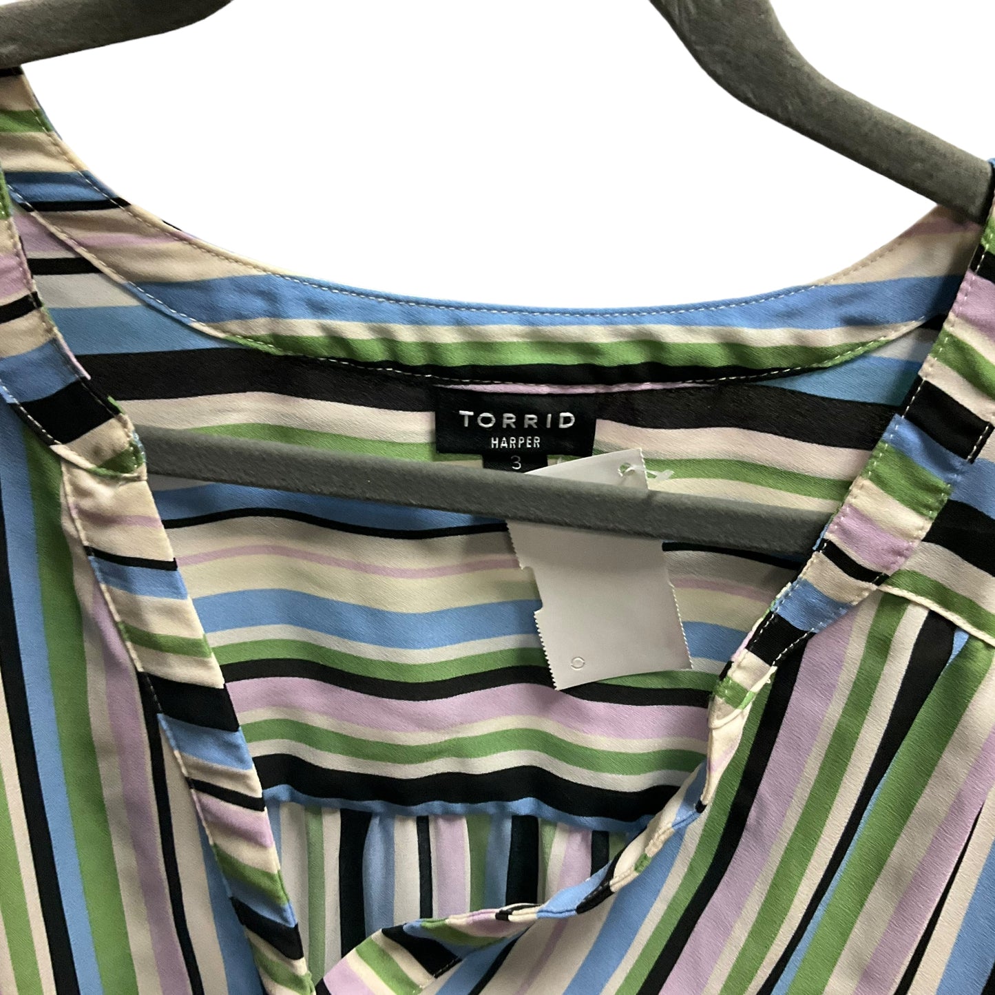 Striped Pattern Top Short Sleeve Torrid, Size 3x