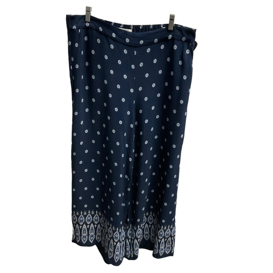 Navy Pants Wide Leg Loft, Size L