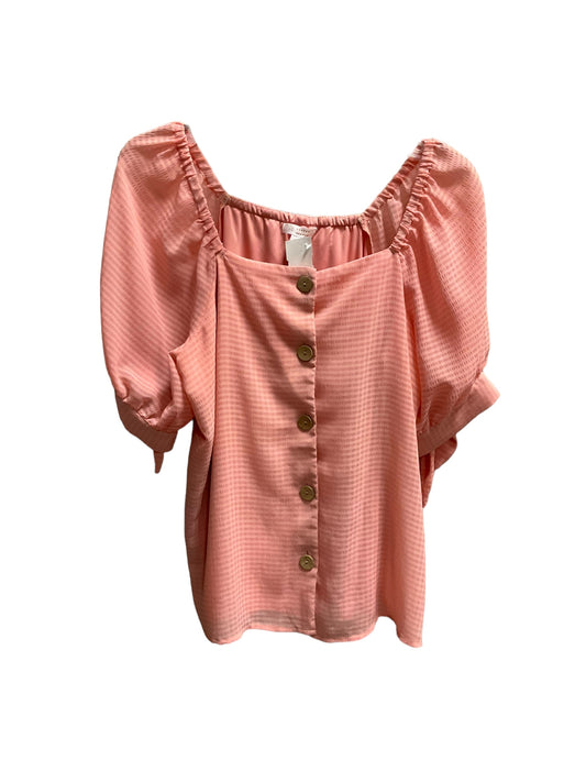 Top Short Sleeve By Lc Lauren Conrad In Peach, Size: M