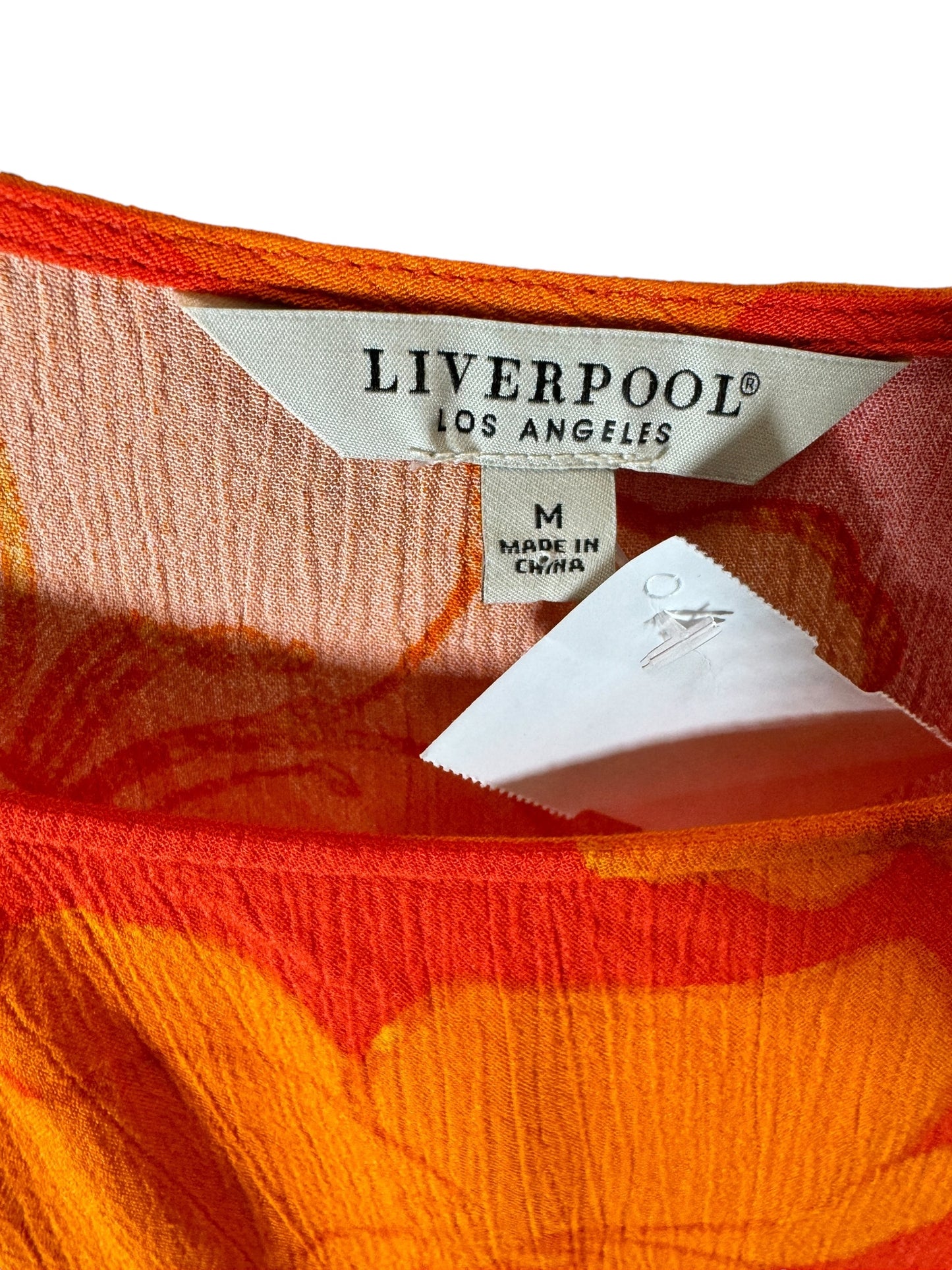 Top Long Sleeve By Liverpool In Orange, Size: M