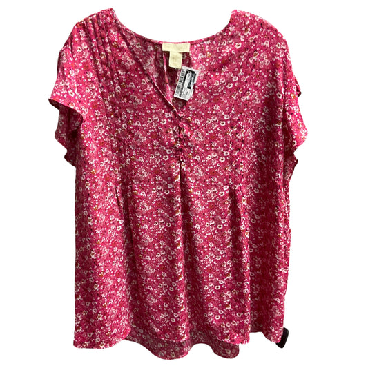 Top Short Sleeve By Cynthia Rowley In Floral Print, Size: Xxxl