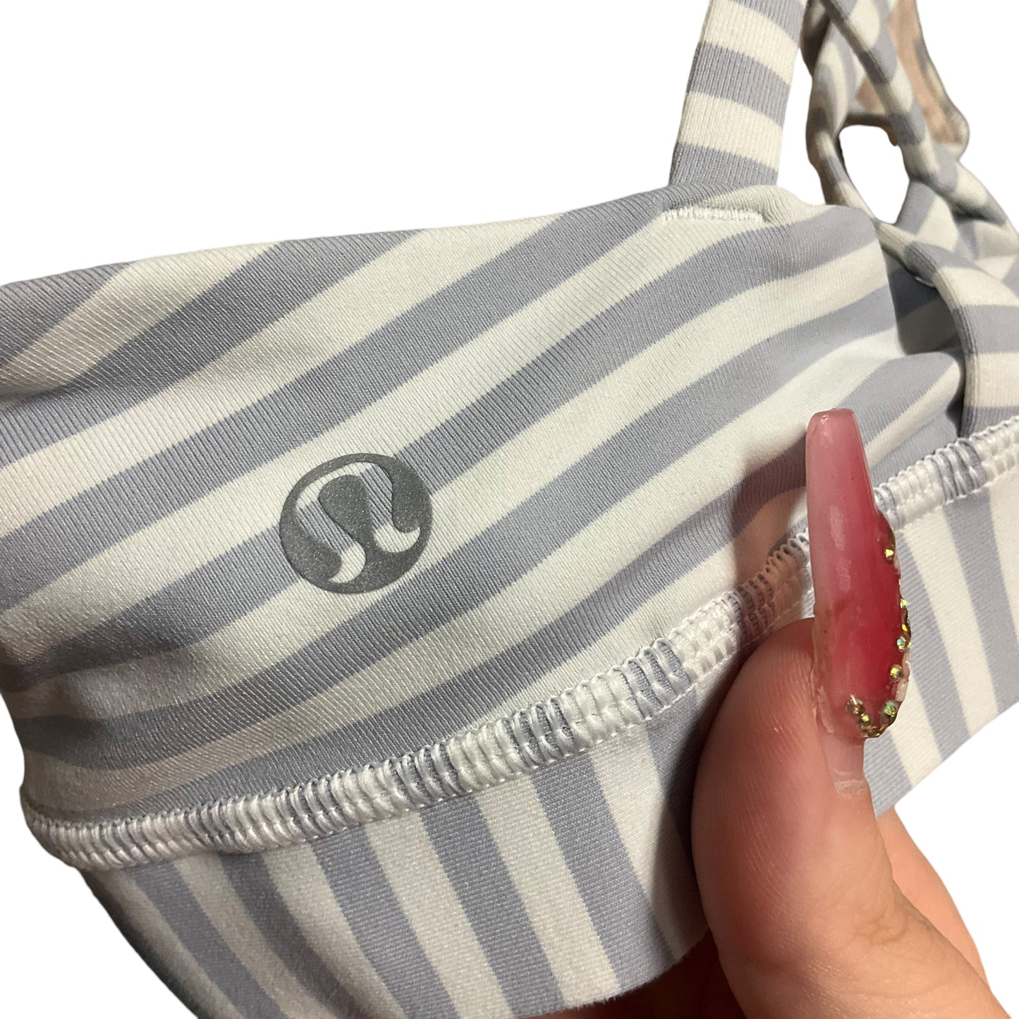 Athletic Bra By Lululemon In Striped Pattern, Size: S