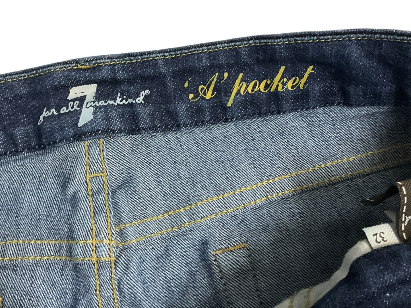 Jeans Flared By 7 For All Mankind In Blue Denim, Size: 14