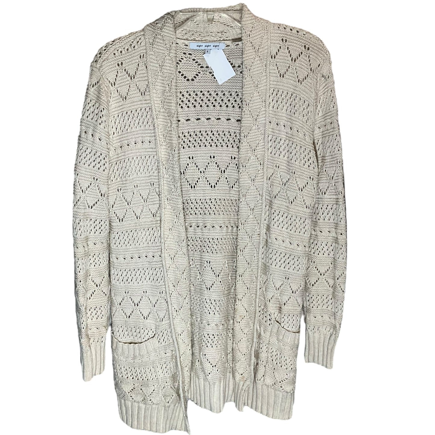 Sweater Cardigan By Eight Eight Eight In Cream, Size: S