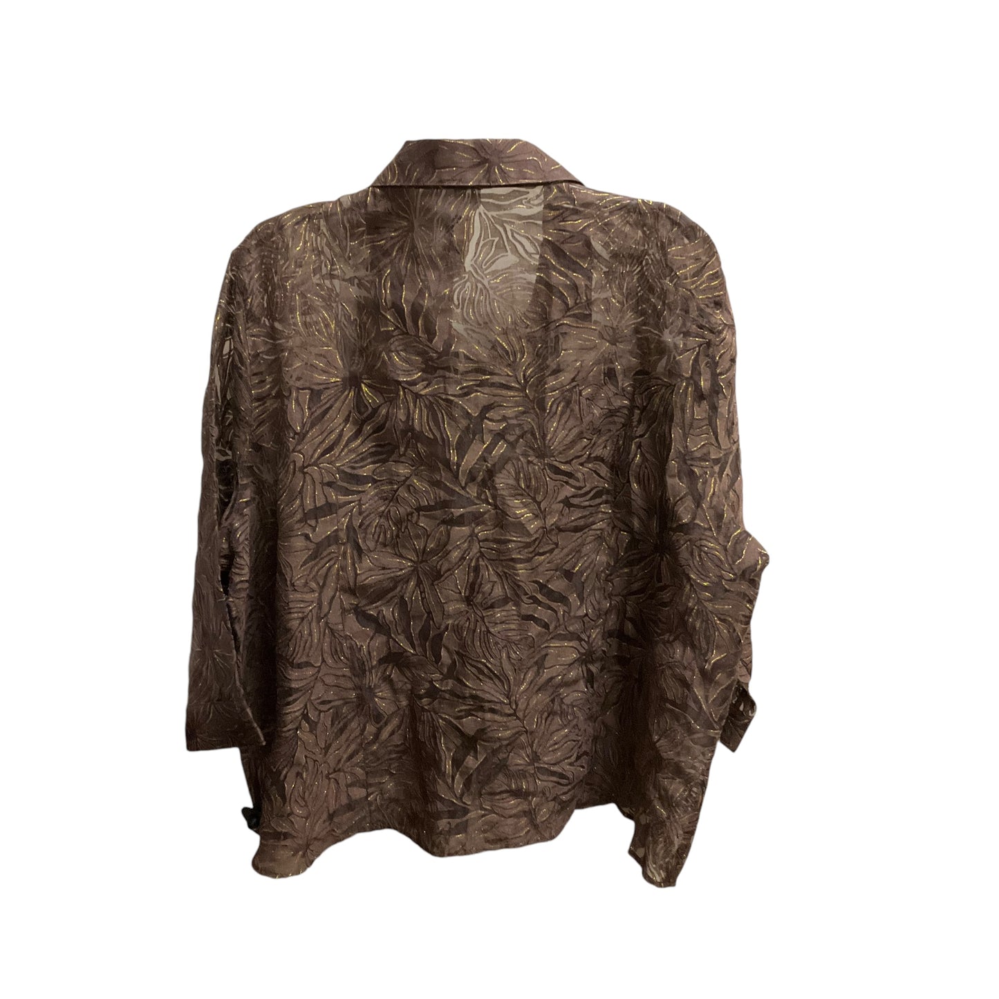 Top Long Sleeve By Drapers & Damon’s In Brown & Gold, Size: 3x