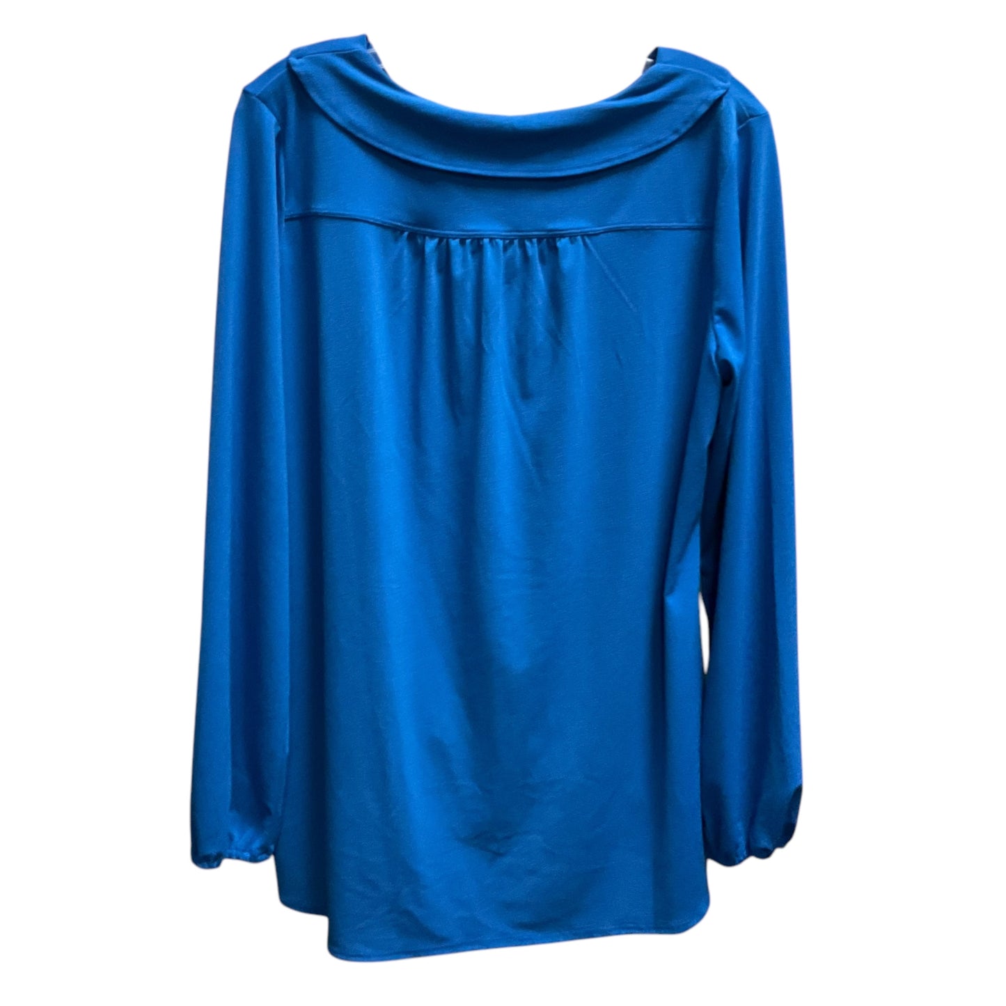 Top Long Sleeve By Iman Hsn In Blue, Size: L