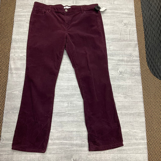 Pants Corduroy By Loft In Maroon, Size: 18