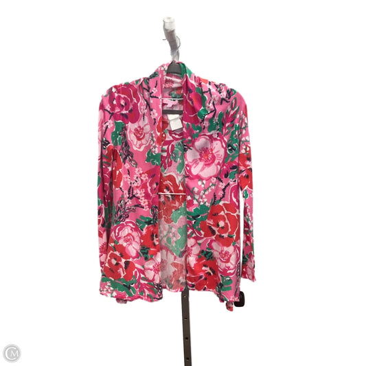 Sweater Cardigan Designer By Lilly Pulitzer In Floral Print, Size: S