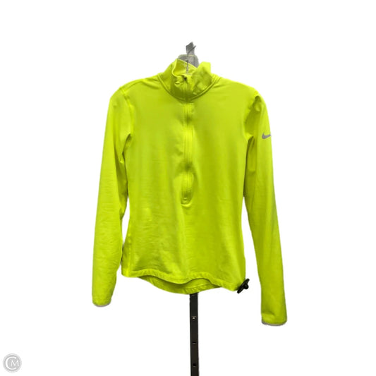 Athletic Top Long Sleeve Collar By Nike Apparel In Yellow, Size: S