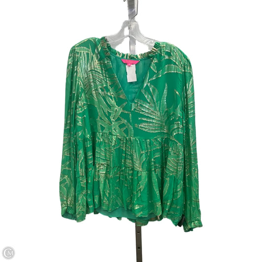 Top Long Sleeve Designer By Lilly Pulitzer In Green, Size: L