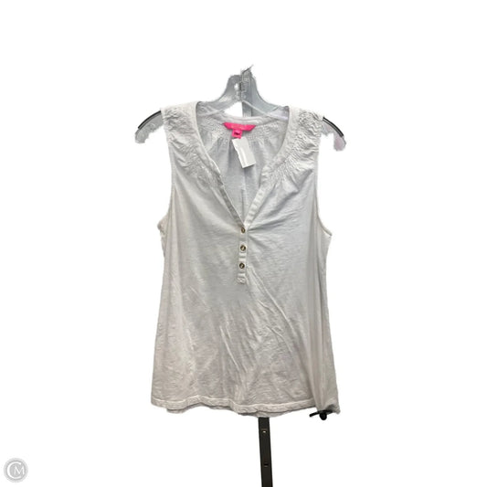 Top Sleeveless Designer By Lilly Pulitzer In White, Size: M