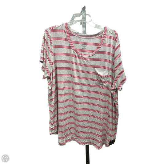 Top Short Sleeve By Market & Spruce In Grey & Pink, Size: 3x
