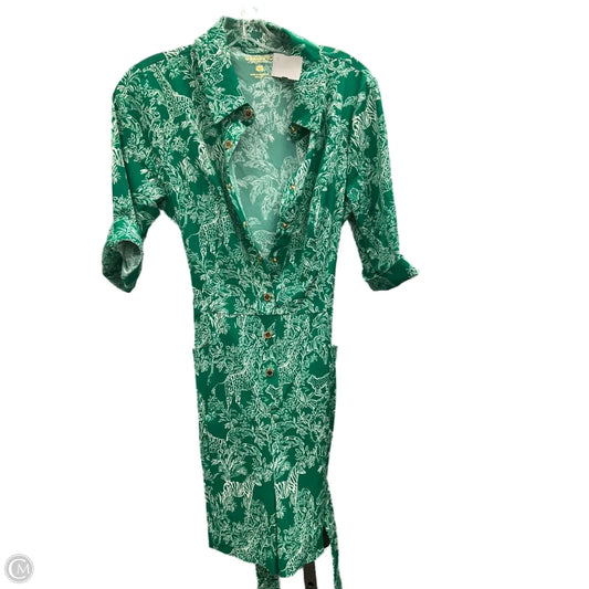 Romper Designer By Lilly Pulitzer In Green & White, Size: 10