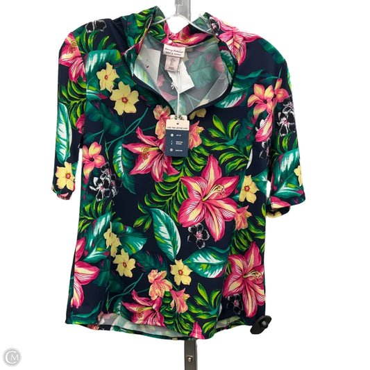 Athletic Top Short Sleeve By Tommy Bahama In Tropical Print, Size: L