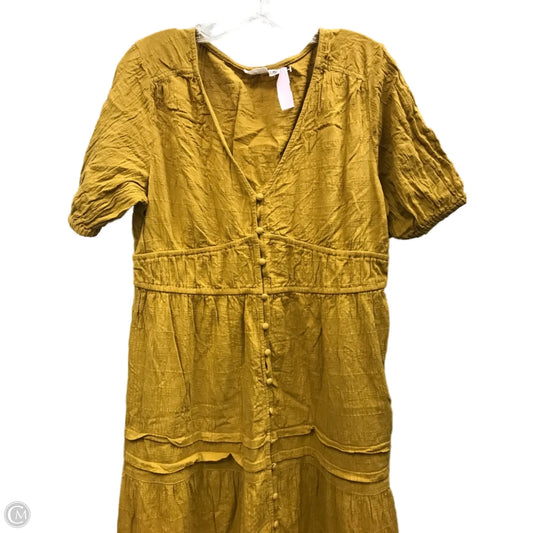 Dress Casual Midi By Lucky Brand In Gold, Size: L